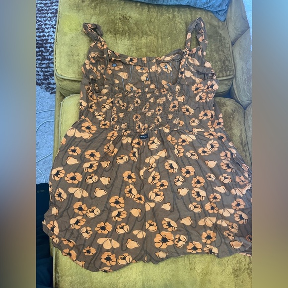 RVCA Brown and Orange Floral Romper - Picture 2 of 5